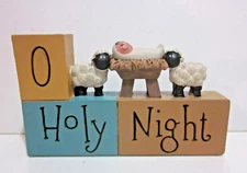 "O Holy Night" Baby Jesus Sheep Christmas Sign Suzi Skoglund 2015 Blossom Bucket