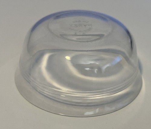 Tazza crema pasticcera vintage PYREX 3 anelli design vetro trasparente piatto ramekin 464 - Foto 9 di 13