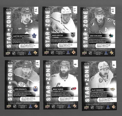 2023-24 UPPER DECK SERIES 1 HOCKEY STAR ZONE PICK YOUR CARD SET FILLERS - Picture 22 of 39