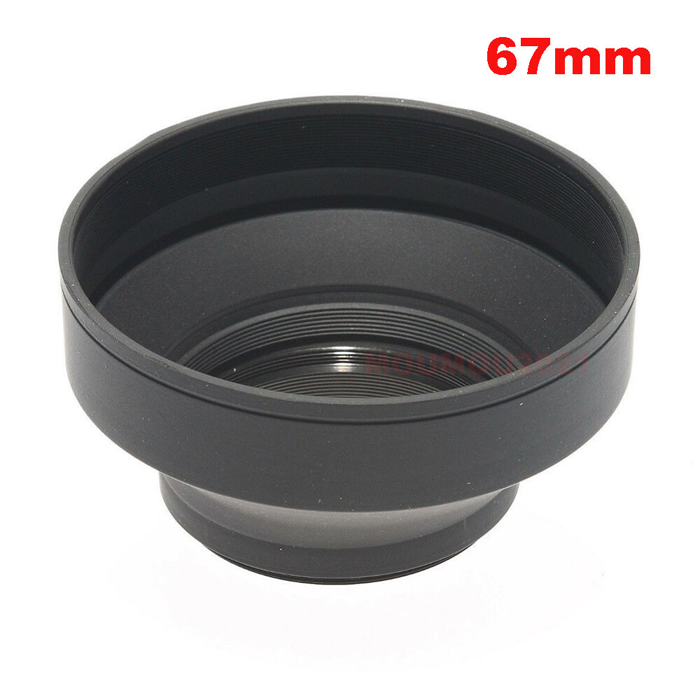 49mm-82mm 3 Stage Collapsible Rubber Lens Hood Sun Shade For Canon Nikon Camera - Picture 18 of 21