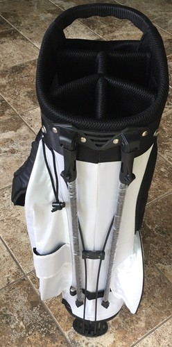 RJ SPORTS MICHELOB ULTRA WHITE CARRY STAND GOLF BAG W/ RAIN COVER & 5-WAY NEW - Picture 8 of 11