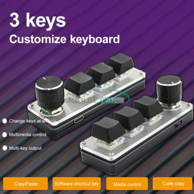 Programming Custom Knob Keyboard RGB 3 Key Copy Paste Mini Button Macropad