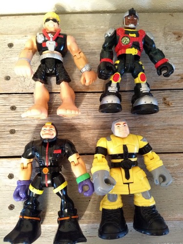 Konvolut Mattel Fisher Price Rescue Heroes Figuren Spielzeug Fahrzeuge Rucksäcke - Bild 5 von 11