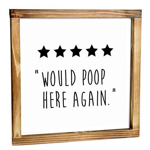 Five Stars Would Poop Here Again Bathroom Sign 5 Stars Would Poop Here Again - Picture 5 of 7