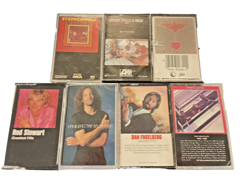 Cassette Tapes 7 Classic Rock Beatles Fogelberg Steppenwolf CSN Rod Stewart - Picture 2 of 2