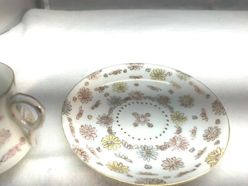 Demitasse Teacup and Saucer Made in Occupied Japan Pastel Flowers - Picture 8 of 9