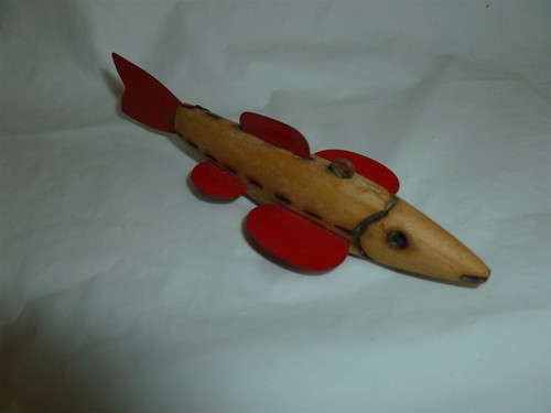 5 Inch Wood Weighted Unsigned William Flanagan Ice Spearing Decoy Lot K-802 - Picture 10 of 11