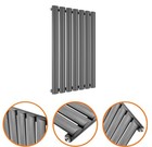 Anthracite Horizontal Single Oval Tube Radiator 413mm x 635mm (QTY: 3)