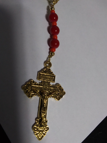 CORONILLA de Sangre Preciosa Jesucristo Oro Perdón Crucifijo Oración Instrucciones - Imagen 5 de 8