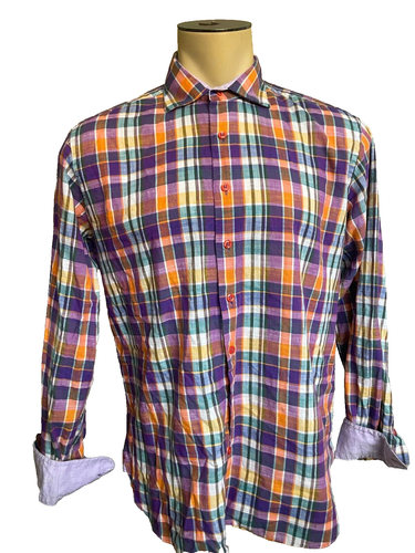 Hammer Made Men's Multi Plaid 100% Cotton Long Sleeve Shirt Size 16-34" - Picture 2 of 8