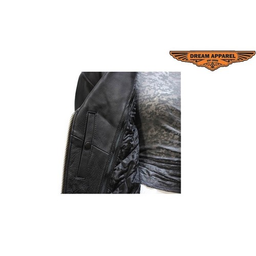 Women Motorcycle Jacket #LJ710-01   SIZE   XS	  S	M	L - Picture 3 of 5