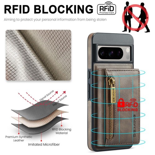 For Google Pixel 9 8 Pro XL Shockproof Detachable Wallet Case Magnetic Cover - Picture 35 of 79