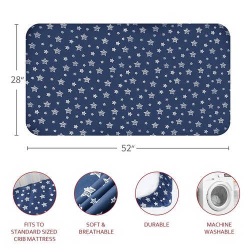 Crib Fitted Sheets for Standard Crib/Toddler Bed Mattresses 4 Pack Multi-color - Picture 21 of 32