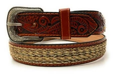 MEN'S WESTERN LEATHER BELT. SADDLE HORSE COWBOY RODEO BELT, Cinto Vaquero