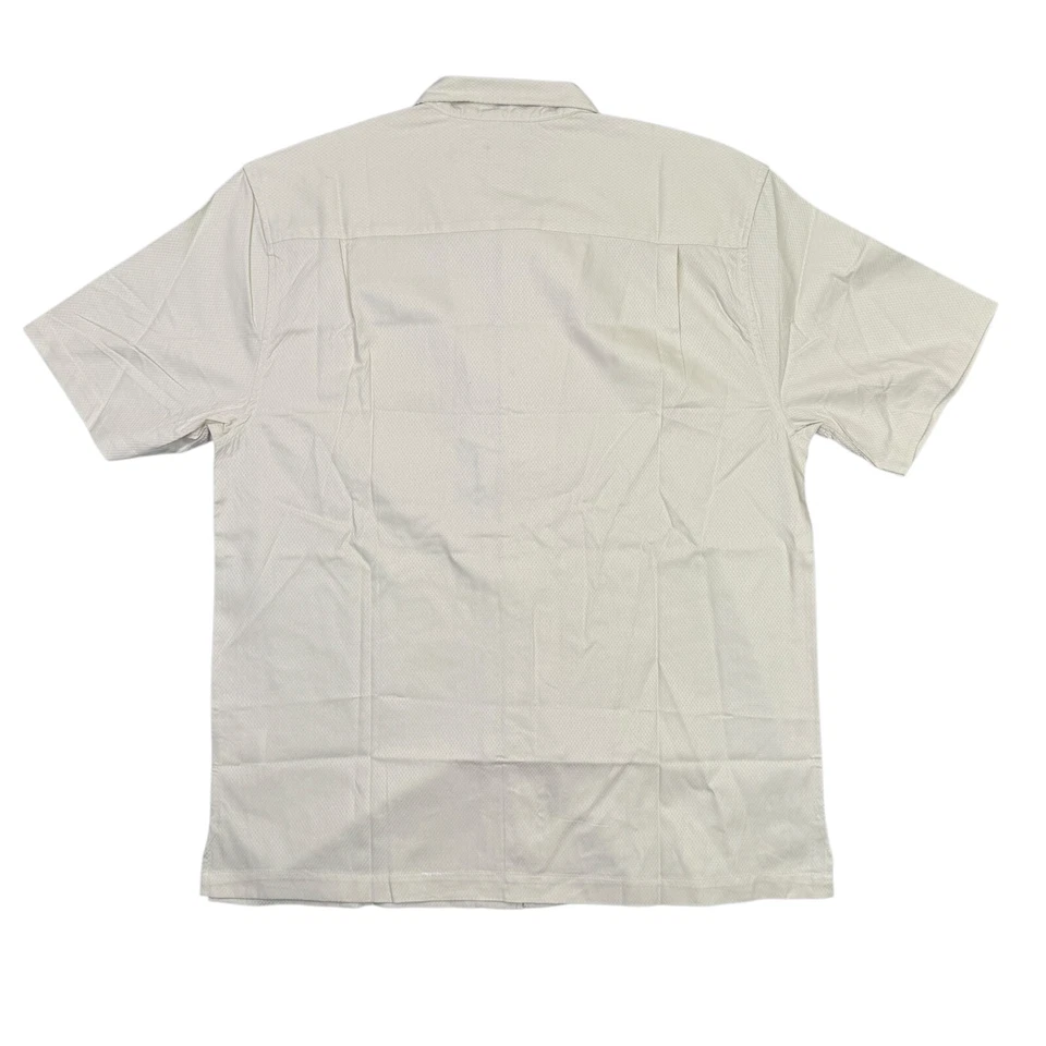Camisa FX Fusion Para Hombre Grande L Beige Rayón Abotonada Manga Corta Playa Nueva con Etiquetas Nueva Foto 4 de 4