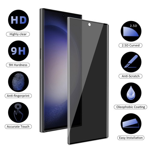 Privacy Tempered Glass Screen Protector 3X Samsung Galaxy S25 Ultra S24 S23 S22+ - 第 2/10 張圖片