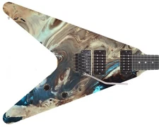 Guitar Skin Axe Wrap Re-skin 25" X 20" DIY Flying V Explorer Ice Cave & Wood 731