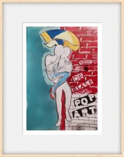 Quadri Pop Art  Dipinto a mano  30x40 Cm  'love Color' 