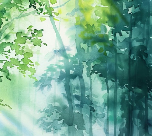 Sentiero Foresta Illuminato dal Sole 5"x7" Stampa su Carta Opaca | Acquerello Pace Scena Natura - Foto 13 di 18