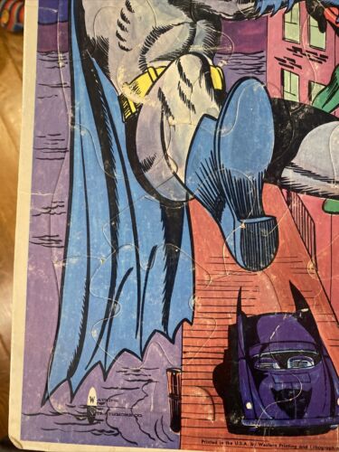 Rare Vintage BATMAN AND ROBIN FRAME TRAY PUZZLE 1966 WATKINS - Picture 2 of 8