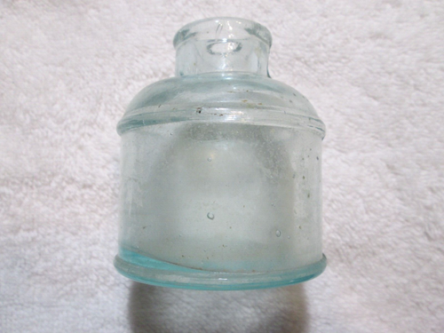 Bottiglia di inchiostro vintage Aqua Glass Carter's #6 fondo in rilievo - Foto 3 di 5