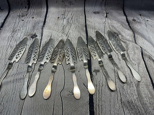 FRENCH Style VINTAGE Antique old absinthe spoons Silver tone or plate rare - Picture 7 of 20