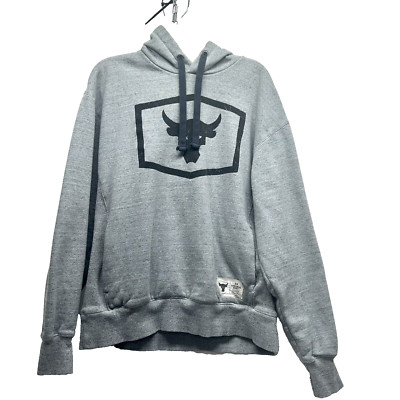 Under Armour Project Rock Warm-Up Hoodie Grey Large Heavy Sweatshirt (A2)