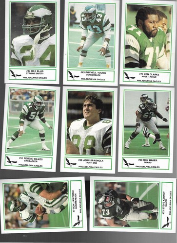 1985 POLICE FRITO LAY PHILADELPHIA EAGLES TEAM SET (16) MINT