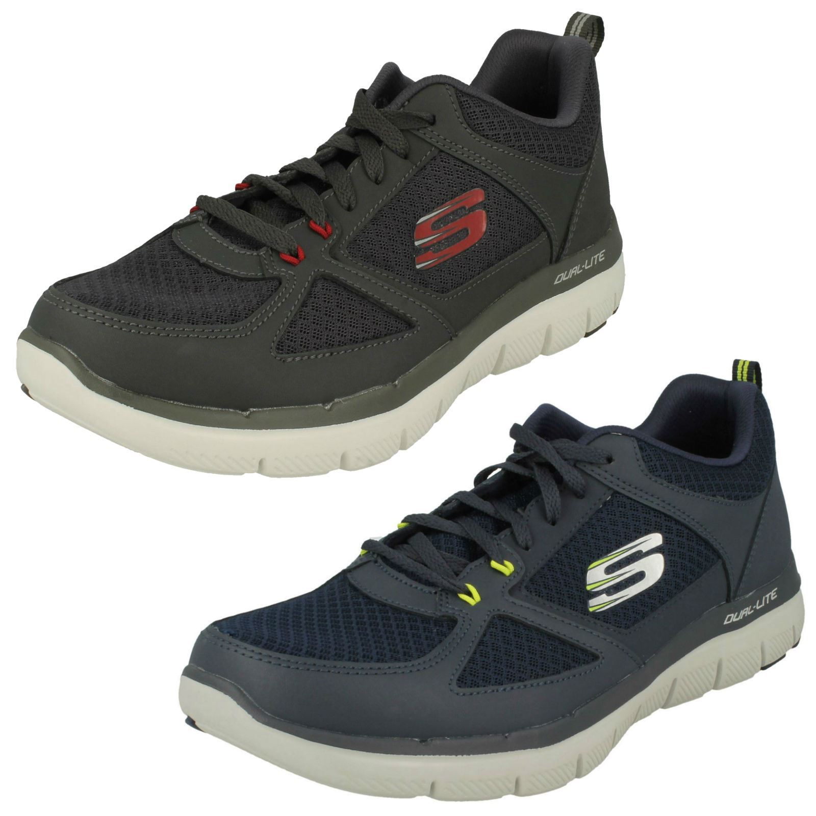 Mens Skechers Casual Lace Up Leather and Synthetic Trainers - 'Lindman 52189' Mens Skechers Casual Lace Up Leather and Synthetic Trainers - 'Lindman 52189'
