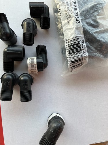 10qty Orbit 1/2" MIPT x FIPT Swing Joint Elbow For Sprinklers & Irrigation 90° - Picture 2 of 2