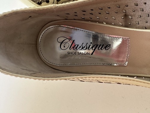 Classique shoe salon-vintage Made in Italy leather Peep Toe Shoes - Picture 5 of 11