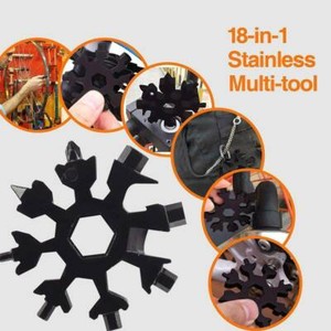18 In 1 Stainless Tool Multi-Tool Portable Snowflake Shape Key Chain Screwdriver