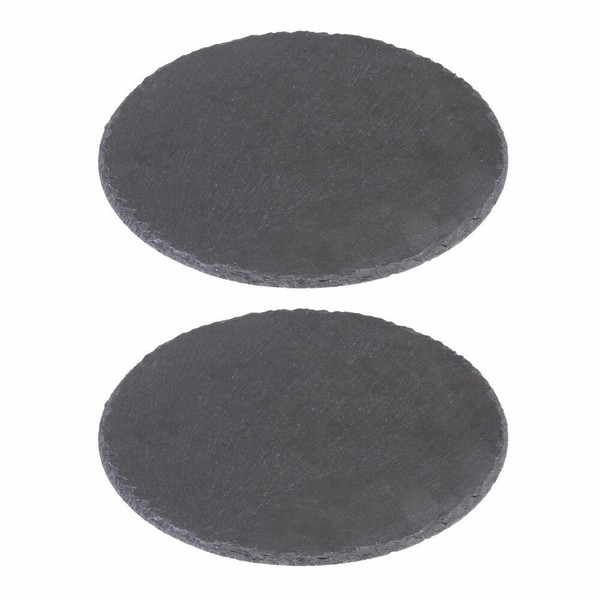Westmark 2 Naturschiefer-/Servierplatte, Rund, Mit Kratzschutz, ⌀ 30 Cm-image