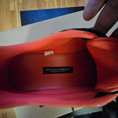 DOLCE & GABBANA Shoes Orange Portofino Logo Tape Men Sneakers EU46/US12 - Picture 2 of 7