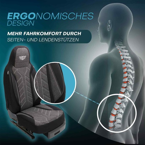 Wohnmobil Sitzbezüge passend für Jayco Jay Flight SLX-B D (Schwarz-Anthrazit) - Foto 5 di 13