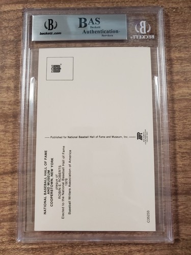 Robin Roberts Hall of Fame Plaque Postcard Beckett Authentic Auto - Picture 2 of 2