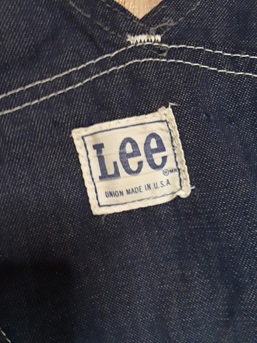Vintage Union Made Lee Denim Overalls Made in USA Workwear Farmwear Rockabilly - Picture 7 of 8