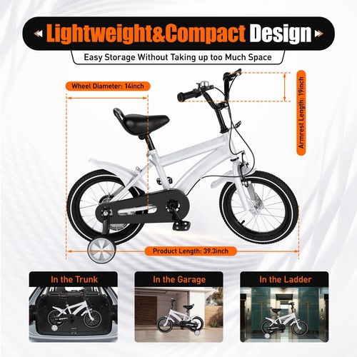 14"/16" Zoll Kinderfahrrad Fahrrad Jungen Fahrrad Mädchenfahrrad Rad Bike Unisex - Bild 5 von 79