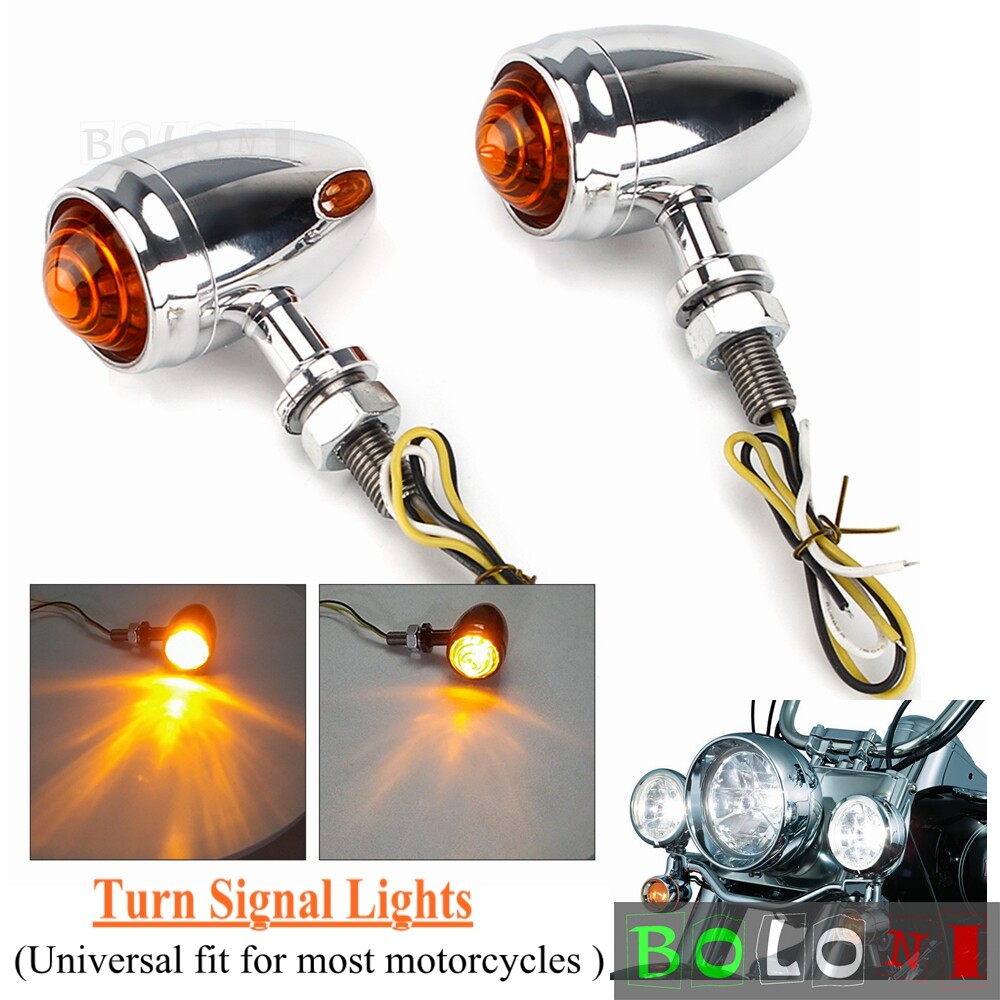 Motorcycle Polish LED Bullet Amber Brake Blinker Turn Signal