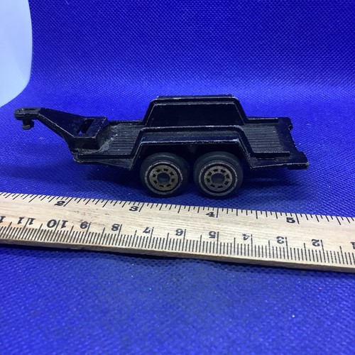 Tootsie Toy Metal Tractor Trailer Black Dual Axle Flat Bed Diecast Toy - Picture 2 of 4