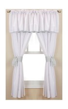 Baby Doll Bedding Forever Mine Junior 5 Piece Window Valance Curtain Set, Grey