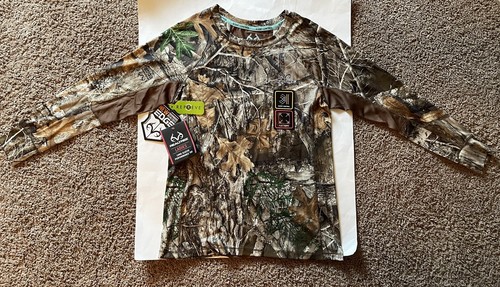 Realtree Scent Control Women's Camo Performance Tee Long Sleeve Wicking Flex - Picture 1 of 7