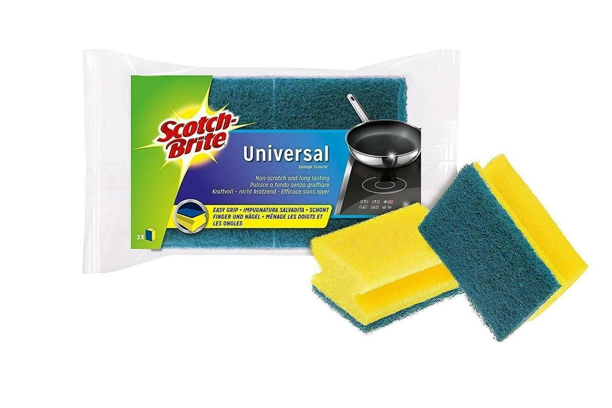 Confezione Da 40 Spugne Multiuso Per Piatti, 10 Cm, Doppio Lato: Lana Verde E Spugna Gialla, Per Pulizia Cucina, Mobili E Auto - 5