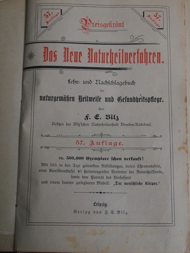 Das neue Naturheilverfahren Friedrich Eduard Bilz Leipzig um 1897, 57 Auflage  - Bild 5 von 12