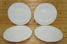 Spode Nordic Y8049 (4) Dinner Plates, 10 1/2"  Bone China -Platinum Trim