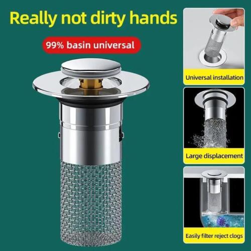 Universal Bathroom Sink Plug Stopper Wash Basin Core Bounce Pop Up Drain Filter - Picture 16 of 24