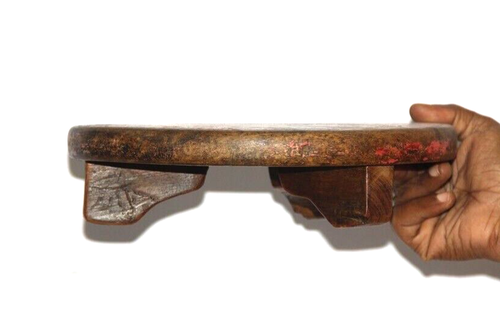 Antique Wooden Chapati Bread Rolling Plate Original Old Hand Carved - 16632 - Picture 9 of 10