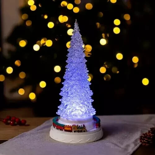 Christmas Village LED Decoration Light Up Tree Train Scene Animated Xmas - Picture 13 of 24