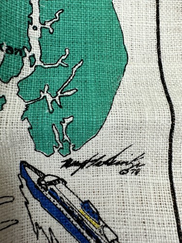 Vtg 1978 Alaska State Map Linen Napkin Handkerchief Tourist Souvenir 27" X 16" - Picture 13 of 21