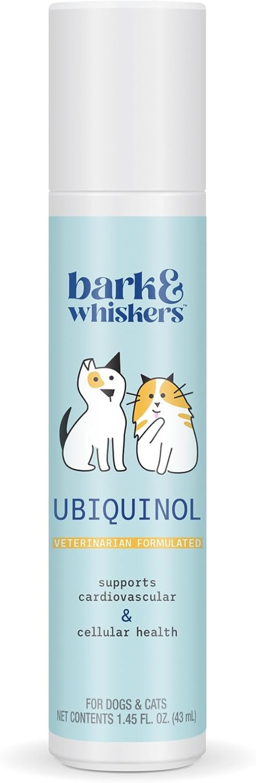 Жидкая помпа с убихинолом для собак и кошек Bark & Whiskers, 1,45 жидких унций (43 мл), Sup